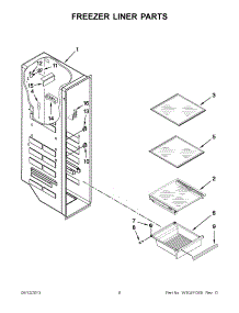 04 - Freezer Liner Parts parts for Whirlpool Refrigerator WSF26C3EXY01 from AppliancePartsPros.com