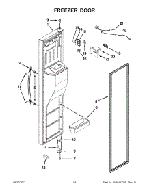 07 - Freezer Door parts for Whirlpool Refrigerator WSF26C3EXY01 from AppliancePartsPros.com