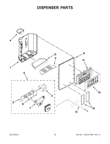 08 - Dispenser Parts parts for Whirlpool Refrigerator WSF26C3EXY01 from AppliancePartsPros.com