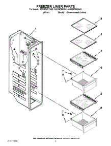 04 - Freezer Liner Parts parts for Whirlpool Refrigerator GSS26C5XXB03 from AppliancePartsPros.com