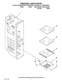 04 - Freezer Liner Parts parts for Whirlpool Refrigerator WSF26C2EXW01 from AppliancePartsPros.com