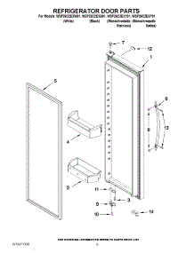 06 - Refrigerator Door Parts parts for Whirlpool Refrigerator WSF26C2EXW01 from AppliancePartsPros.com