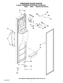 07 - Freezer Door Parts parts for Whirlpool Refrigerator GSF26C5EXB02 from AppliancePartsPros.com