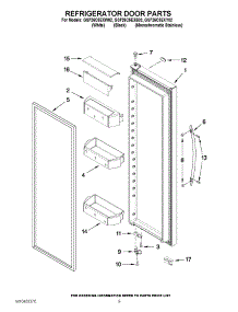06 - Refrigerator Door Parts parts for Whirlpool Refrigerator GSF26C5EXW02 from AppliancePartsPros.com