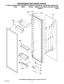 06 - Refrigerator Door Parts parts for Whirlpool Refrigerator GC5SHAXVA02 from AppliancePartsPros.com