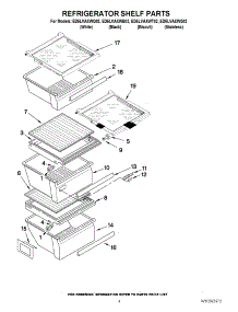 03 - Refrigerator Shelf Parts parts for Whirlpool Refrigerator ED5LVAXWT02 from AppliancePartsPros.com
