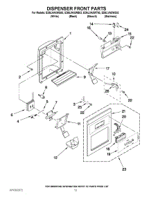 08 - Dispenser Front Parts parts for Whirlpool Refrigerator ED5LVAXWT02 from AppliancePartsPros.com