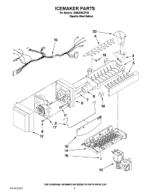 05 - Icemaker Parts parts for Whirlpool Refrigerator GI6SARXXF02 from AppliancePartsPros.com