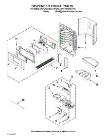 08 - Dispenser Front Parts parts for Whirlpool Refrigerator GI6FDRXXB03 from AppliancePartsPros.com