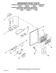 07 - Dispenser Front Parts parts for Whirlpool Refrigerator GSF26C4EXB02 from AppliancePartsPros.com