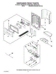 08 - Dispenser Front Parts parts for Whirlpool Refrigerator GI6FARXXB03 from AppliancePartsPros.com