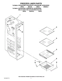 04 - Freezer Liner Parts parts for Whirlpool Refrigerator GSF26C4EXY02 from AppliancePartsPros.com