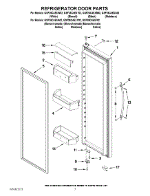 05 - Refrigerator Door Parts parts for Whirlpool Refrigerator GSF26C4EXT02 from AppliancePartsPros.com