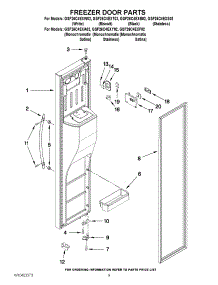 06 - Freezer Door Parts parts for Whirlpool Refrigerator GSF26C4EXT02 from AppliancePartsPros.com