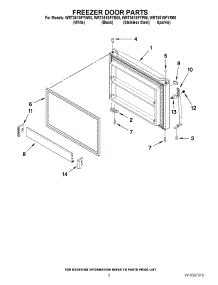 04 - Freezer Door Parts parts for Whirlpool Refrigerator WRT351SFYF00 from AppliancePartsPros.com