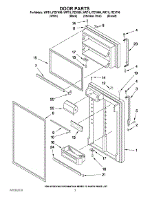 02 - Door Parts parts for Whirlpool Refrigerator WRT1L1TZYB00 from AppliancePartsPros.com