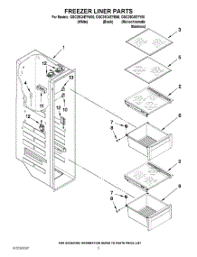 04 - Freezer Liner Parts parts for Whirlpool Refrigerator GSC25C4EYY00 from AppliancePartsPros.com