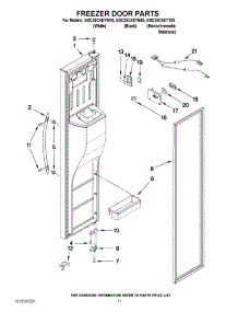 07 - Freezer Door Parts parts for Whirlpool Refrigerator GSC25C4EYY00 from AppliancePartsPros.com