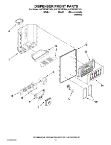 08 - Dispenser Front Parts parts for Whirlpool Refrigerator GSC25C4EYY00 from AppliancePartsPros.com
