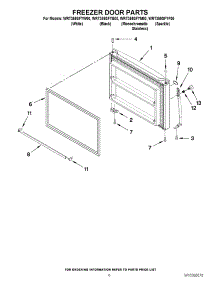 04 - Freezer Door Parts parts for Whirlpool Refrigerator WRT359SFYF00 from AppliancePartsPros.com
