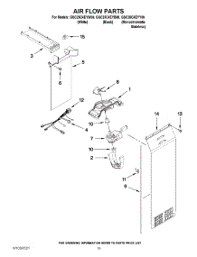 11 - Air Flow Parts parts for Whirlpool Refrigerator GSC25C4EYW00 from AppliancePartsPros.com