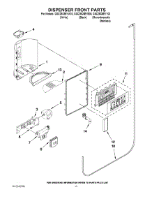 08 - Dispenser Front Parts parts for Whirlpool Refrigerator GSC25C6EYW00 from AppliancePartsPros.com