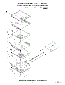 03 - Refrigerator Shelf Parts parts for Whirlpool Refrigerator GSC25C4EYB00 from AppliancePartsPros.com