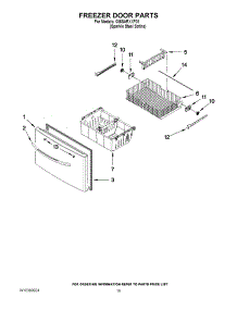 10 - Freezer Door Parts parts for Whirlpool Refrigerator GI6SARXXF01 from AppliancePartsPros.com