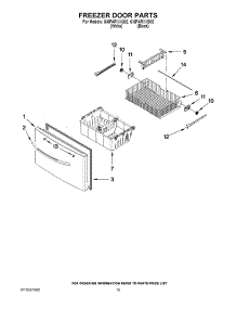 10 - Freezer Door Parts parts for Whirlpool Refrigerator GI6FARXXQ02 from AppliancePartsPros.com