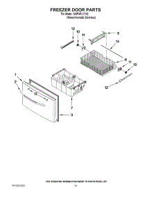 10 - Freezer Door Parts parts for Whirlpool Refrigerator GI6FARXXY02 from AppliancePartsPros.com