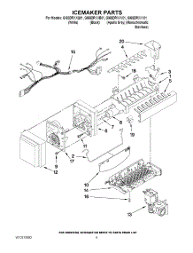 05 - Icemaker Parts parts for Whirlpool Refrigerator GI6SDRXXQ01 from AppliancePartsPros.com