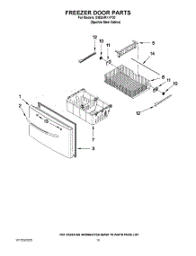 10 - Freezer Door Parts parts for Whirlpool Refrigerator GI6SARXXF00 from AppliancePartsPros.com