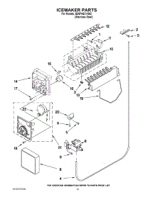 12 - Icemaker Parts parts for Whirlpool Refrigerator ED5FHEXVS02 from AppliancePartsPros.com
