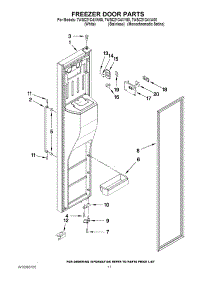 07 - Freezer Door Parts parts for Whirlpool Refrigerator 7WSC21C4XW00 from AppliancePartsPros.com