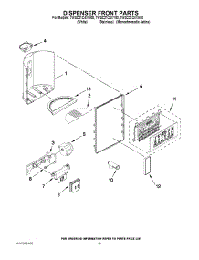 08 - Dispenser Front Parts parts for Whirlpool Refrigerator 7WSC21C4XW00 from AppliancePartsPros.com