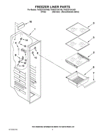 04 - Freezer Liner Parts parts for Whirlpool Refrigerator 7WSC21C4XY00 from AppliancePartsPros.com