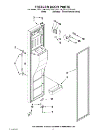 07 - Freezer Door Parts parts for Whirlpool Refrigerator 7GSC22C6XY00 from AppliancePartsPros.com