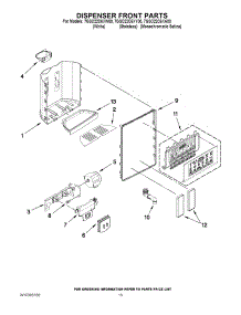 08 - Dispenser Front Parts parts for Whirlpool Refrigerator 7GSC22C6XY00 from AppliancePartsPros.com