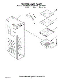 04 - Freezer Liner Parts parts for Whirlpool Refrigerator 7WSC19D2XS00 from AppliancePartsPros.com