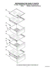 03 - Refrigerator Shelf Parts parts for Whirlpool Refrigerator 7GSC22C6XW00 from AppliancePartsPros.com
