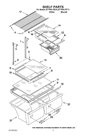 05 - Shelf Parts parts for Whirlpool Refrigerator ET1PHKXPT10 from AppliancePartsPros.com