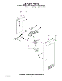 11 - Air Flow Parts parts for Whirlpool Refrigerator 7WSC19D2XW00 from AppliancePartsPros.com