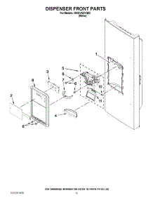 08 - Dispenser Front Parts parts for Whirlpool Refrigerator GI5SVAXVQ02 from AppliancePartsPros.com