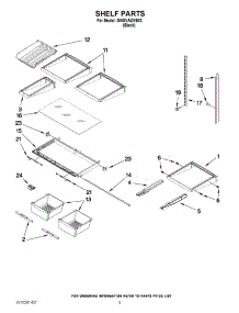 03 - Shelf Parts parts for Whirlpool Refrigerator GI5SVAXVB03 from AppliancePartsPros.com