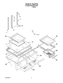 03 - Shelf Parts parts for Whirlpool Refrigerator 5GR2SHKXLQ05 from AppliancePartsPros.com