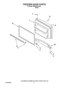 06 - Freezer Door Parts parts for Whirlpool Refrigerator 5GR2SHKXLQ05 from AppliancePartsPros.com