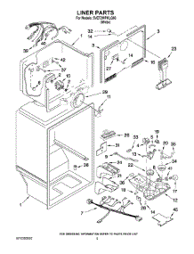 03 - Liner Parts parts for Whirlpool Refrigerator 5VET2WPKLQ06 from AppliancePartsPros.com