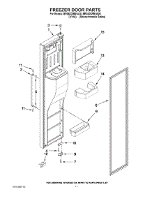 07 - Freezer Door Parts parts for Whirlpool Refrigerator BRS62CBBNA00 from AppliancePartsPros.com