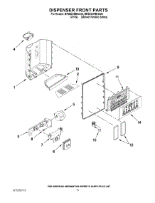 08 - Dispenser Front Parts parts for Whirlpool Refrigerator BRS62CBBNA00 from AppliancePartsPros.com