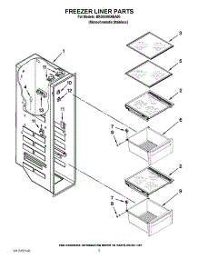 04 - Freezer Liner Parts parts for Whirlpool Refrigerator BRS80ARANA00 from AppliancePartsPros.com